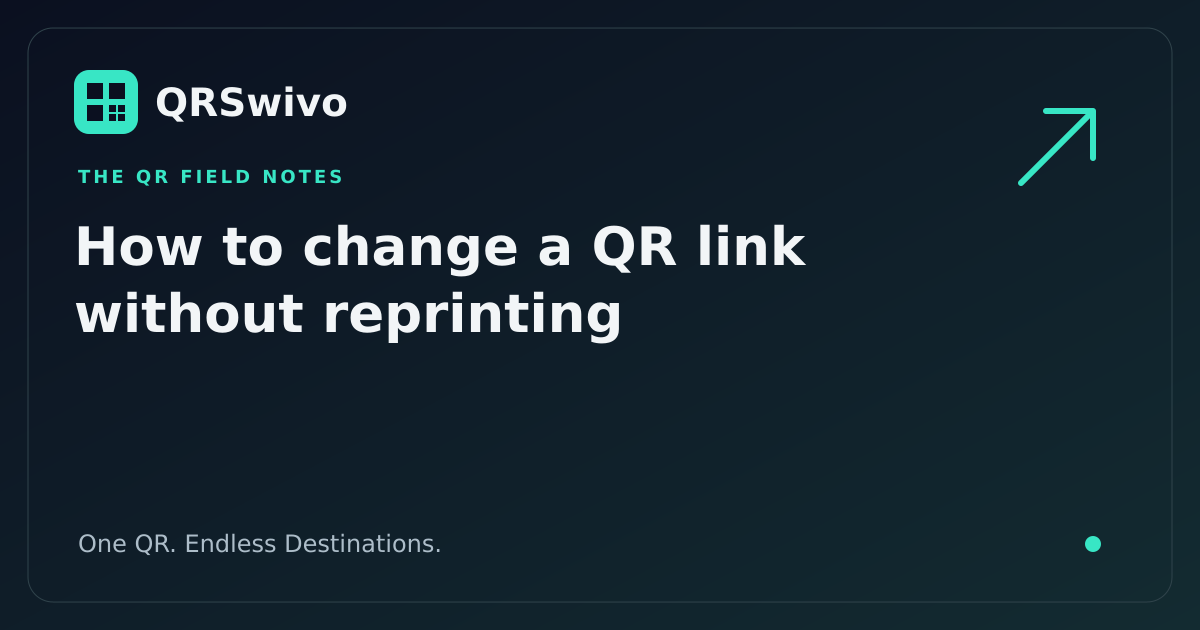 How to change a QR link without reprinting — QRSwivo field notes