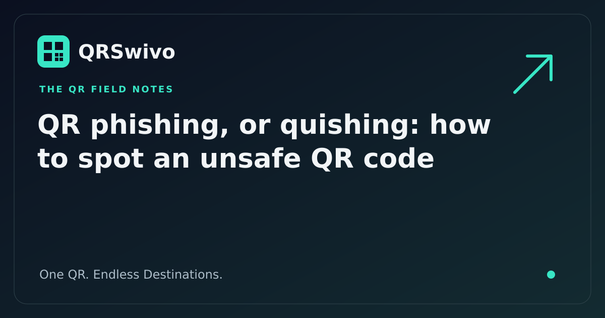 QR phishing, or quishing: how to spot an unsafe QR code — QRSwivo field notes